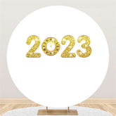 Lofaris Gold 2023 Happy New Year Circle Backdrop For Party